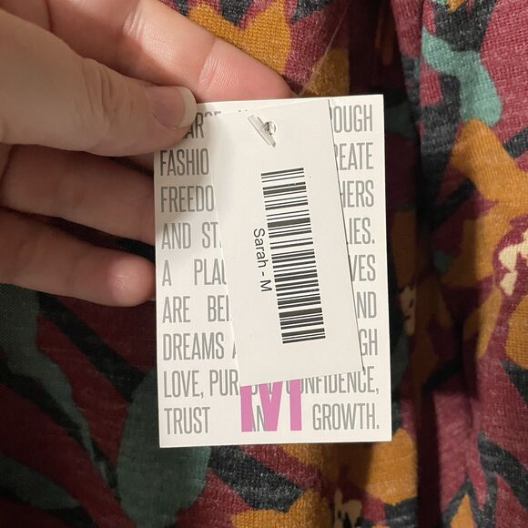 Lularoe Sarah Cardigan Duster Maroon Floral Print Women’s Size M New - Picture 7 of 12